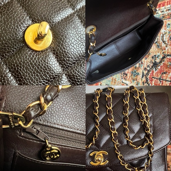 Chanel Vintage Diana Medium Caviar Brown Flap bag - Picture 10 of 11